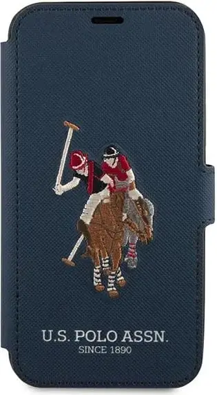 Mbështjellës U.S. Polo Assn. USFLBKP12MPUGFLNV për iPhone 12/12 Pro, Polo Embroidery, granat/navy