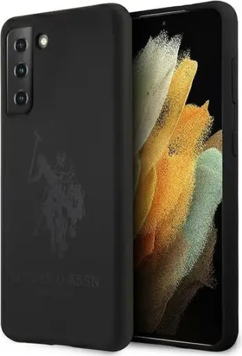 Mbështjellës U.S. Polo Assn. USHCS21MSLHRTBK Silicone On Tone për Samsung Galaxy S21+, i zi