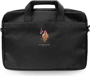 Çantë laptopi U.S. Polo Assn Polo Embroidery, 16", najlon, e zezë