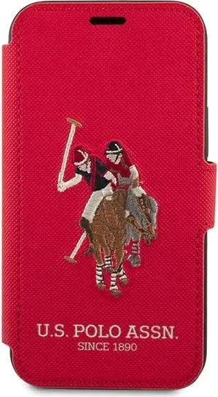 Mbështjellës U.S. Polo Assn. USFLBKP12SPUGFLRE për iPhone 12 mini, Polo Embroidery, i kuq