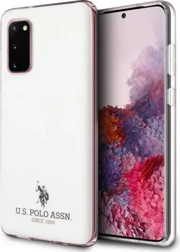Mbështjellës U.S. Polo Assn. USHCS62TPUWH Shiny për Samsung Galaxy S20, Bardhë