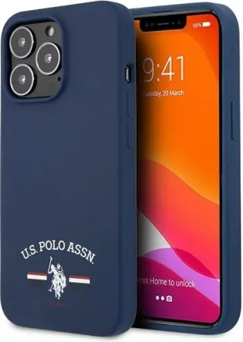 Mbështjellës U.S. Polo Assn. USHCP13XSFGV për iPhone 13 Pro Max 6.7", silikon, blu