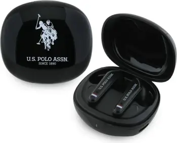 Kufje TWS U.S. Polo Assn. DH Logo, Bluetooth 5.4, me kuti karikimi, të zeza