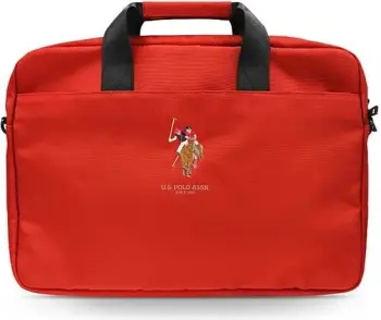çantë laptopi, U.S. Polo Assn., Polo Embroidery, 16", nylon, e kuqe