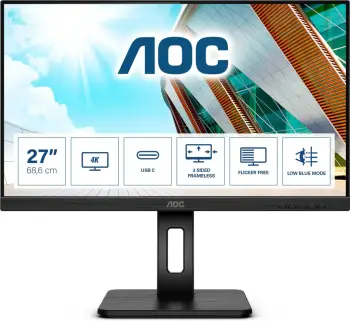 Monitor AOC U27P2CA, 27", 4K Ultra HD, USB-C, i zi