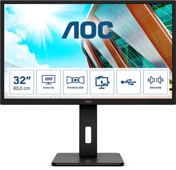 Monitor AOC Q32P2CA - LED, 31.5", QHD, i zi - 1