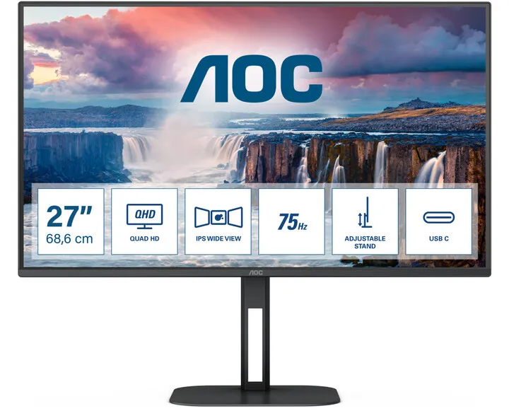 Monitor AOC Q27V5C - LED, 27", QHD, i zi - 1