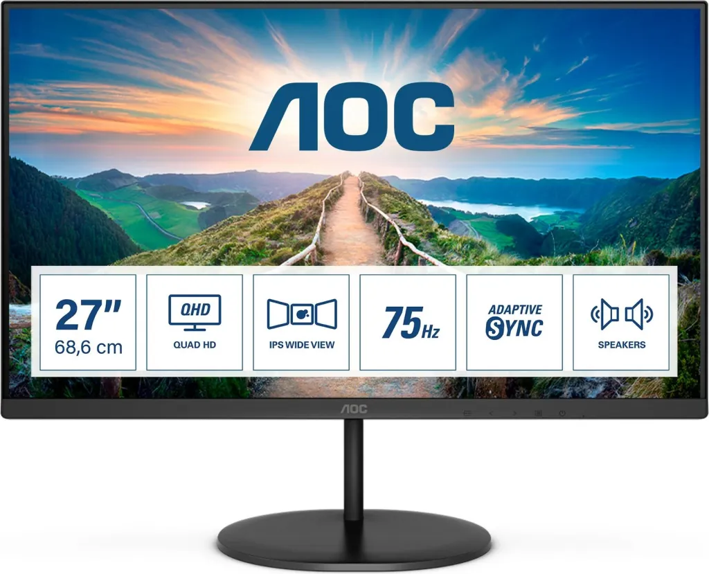 Monitor AOC Q27V4EA - LED, 27", QHD, i zi - 1