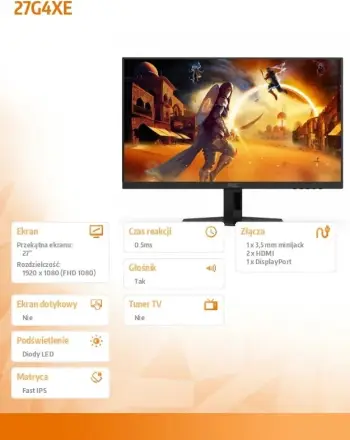 Monitor AOC 27G4XE, 27", Full HD, i zi