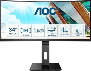 Monitor AOC CU34P2A - LED, 34", UW-QHD, i zi