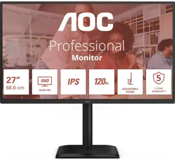 Monitor AOC Q27E4U, 27 inch, QHD, 120Hz, IPS, HDR10, zi