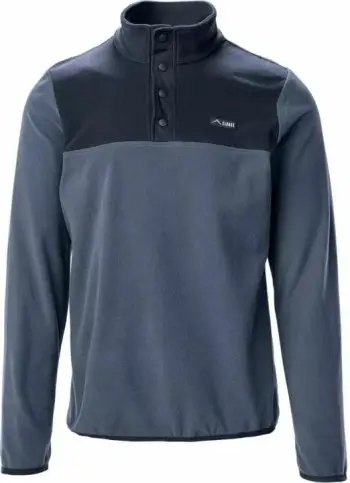 Bluzë fleece për meshkuj Polar Elbrus Larco M 92800549489, me kopsa, material sintetik, blu e errët