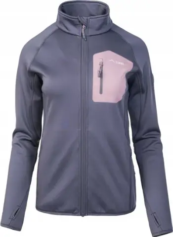 Bluza sportive Elbrus Nomi W, mikrofleece, me zinxhir të plotë, gri