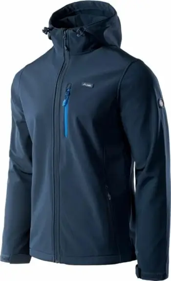 Xhaketë softshell për meshkuj Elbrus IVER II, kapuç, rezistente ndaj ujit, blu navy