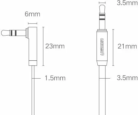 Kabllo audio Ugreen Jack 3.5mm - Jack 3.5mm, 2m, e argjend - 14