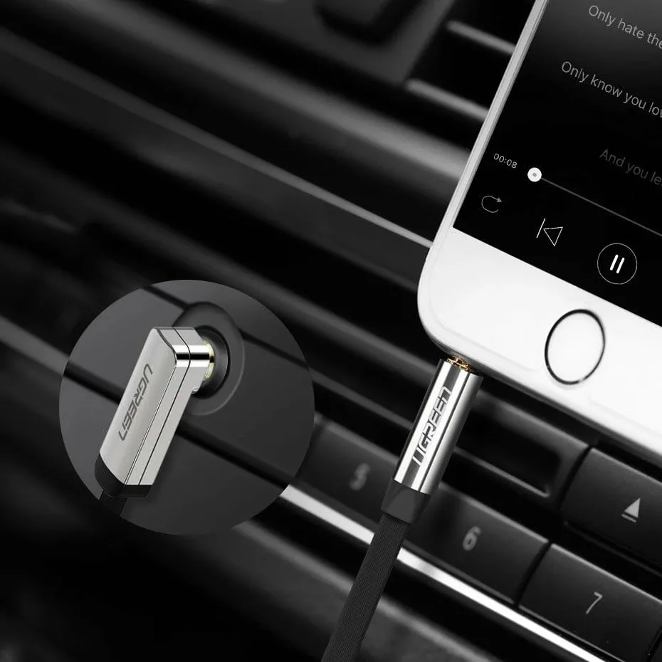 Kabllo audio Ugreen Jack 3.5mm - Jack 3.5mm, 2m, e argjend - 3