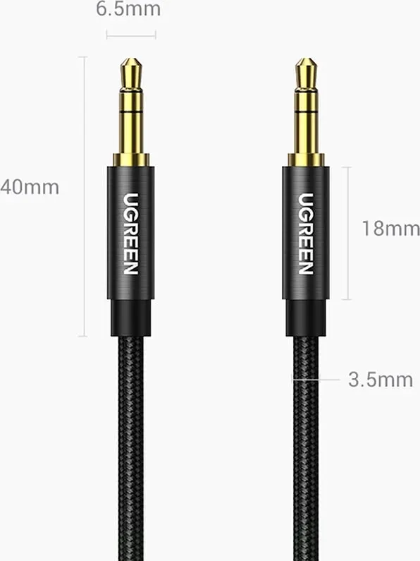 Kabllo audio Ugreen 3.5mm në 3.5mm, 2m, e zezë - 17