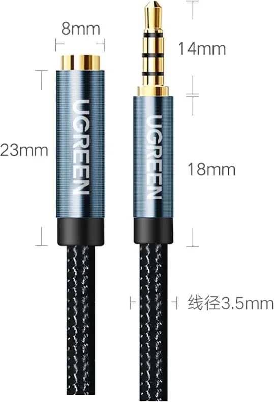 Kabllo Ugreen Jack 3.5mm - Jack 3.5mm, 1.5m, e zezë - 14