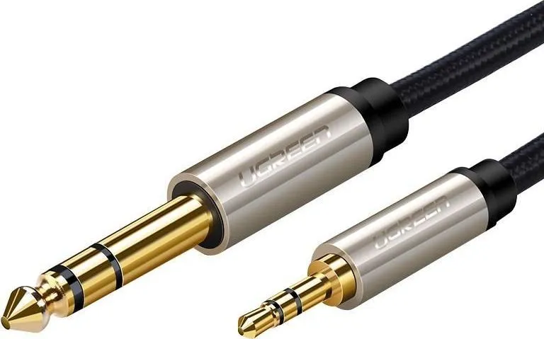Kabllo Ugreen UGR548GRY, Jack 3.5mm në Jack 6.3mm, 5m, e argjendtë - 1