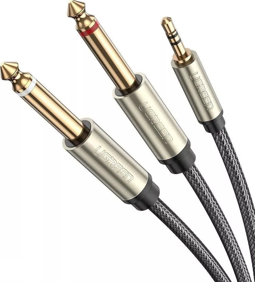 Kabllo Ugreen (UGR545GRY) Jack 3.5mm - Jack 6.3mm, 3m, e hirtë - 1