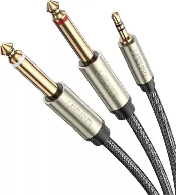 Kabllo Ugreen (UGR545GRY) Jack 3.5mm - Jack 6.3mm, 3m, e hirtë