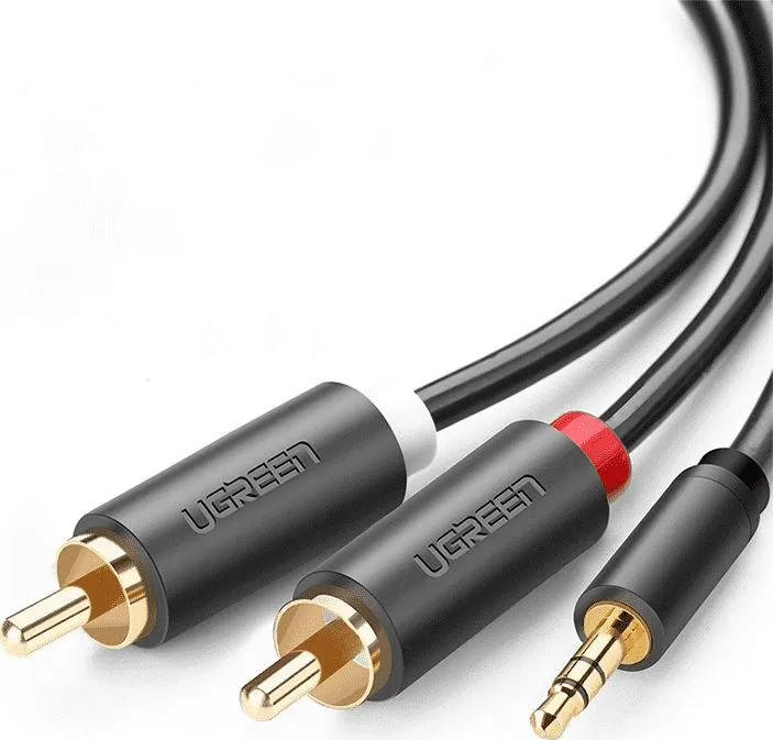 Kabllo Ugreen Jack 3.5mm - RCA (Cinch), 1.5m, e zezë - 1