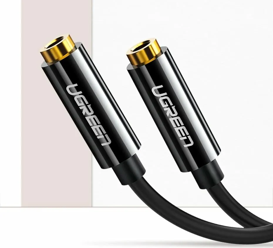 Kabllo Ugreen Jack 3.5mm - Jack 3.5mm x2, e zezë - 7