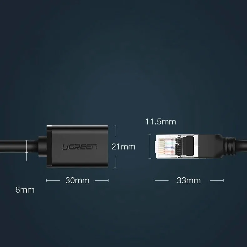 Kabllo zgjatuese Ugreen RJ45, Cat. 6, 0.5m, e zezë - 14
