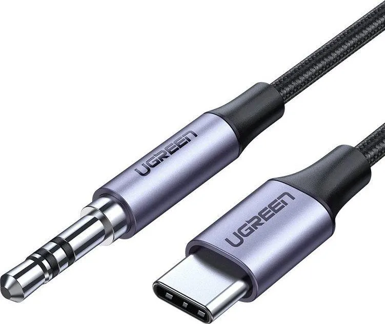 Kabllo Ugreen USB 3.5mm mini jack AUX në USB-C, AV143, 1m, e hirtë - 1