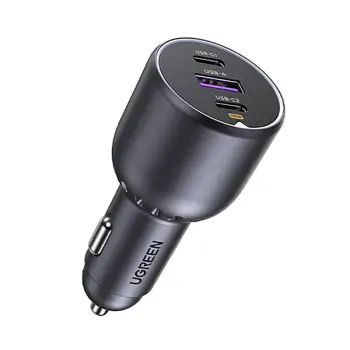 Karikues makinës UGREEN 130W, 3 porta, USB-C/USB-A, Gri