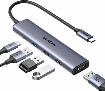 USB docking station Ugreen USB-C Multifunction Adapter, 15495, 4K, 100W, Gri