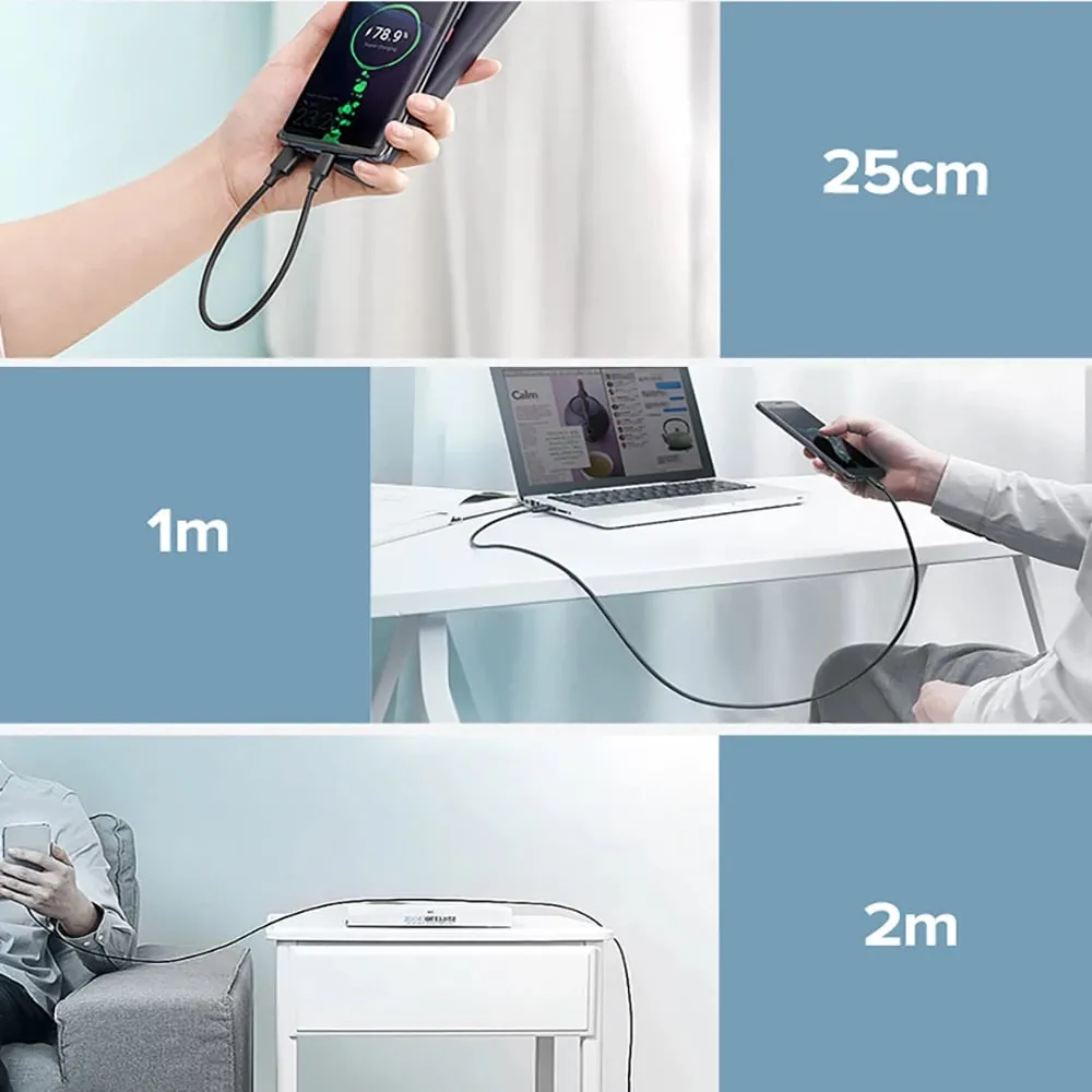 Kabllo USB UGREEN US287, USB-A në USB-C, 0.25m, e zezë - 11