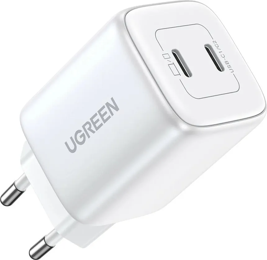 Karikues i shpejtë Ugreen 15327, 45W, 2x USB Type-C, i bardhë - 1