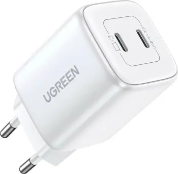 Karikues i shpejtë Ugreen 15327, 45W, 2x USB Type-C, i bardhë