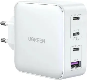 Karikues universal Ugreen Nexode 100W GaN, 4 porta USB-C/USB-A, i bardhë
