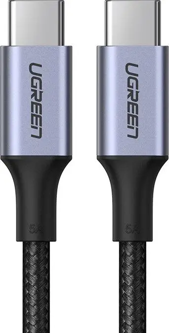 Kabllo USB Unitek C14123BK, USB C në USB C, 1 m, 100W, e zezë argjendi