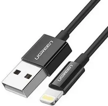Kabëll Ugreen 80822 US155, USB A në Lightning, 1m, zi