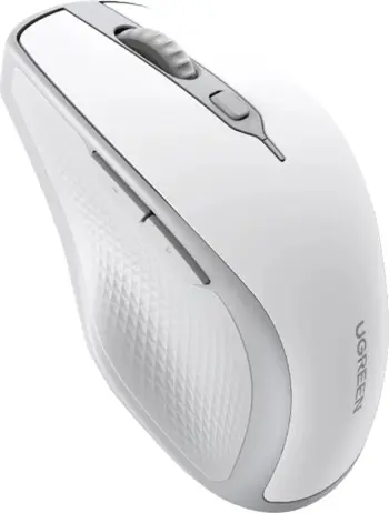 Maus wireless Ugreen MU101, Bluetooth/2.4 GHz, 5 butona, i bardhë