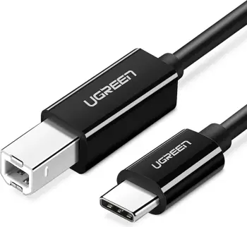Kabllo printeri Ugreen US370 45106, USB-C në USB-B, 2m, e zezë