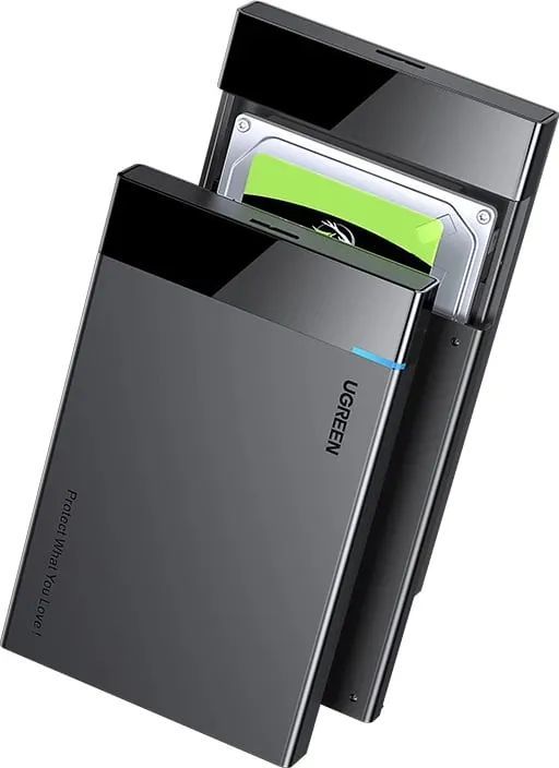 Kasë Ugreen US221 për disk SATA 2.5'' deri 6TB, USB-C 3.0, e zezë - 1