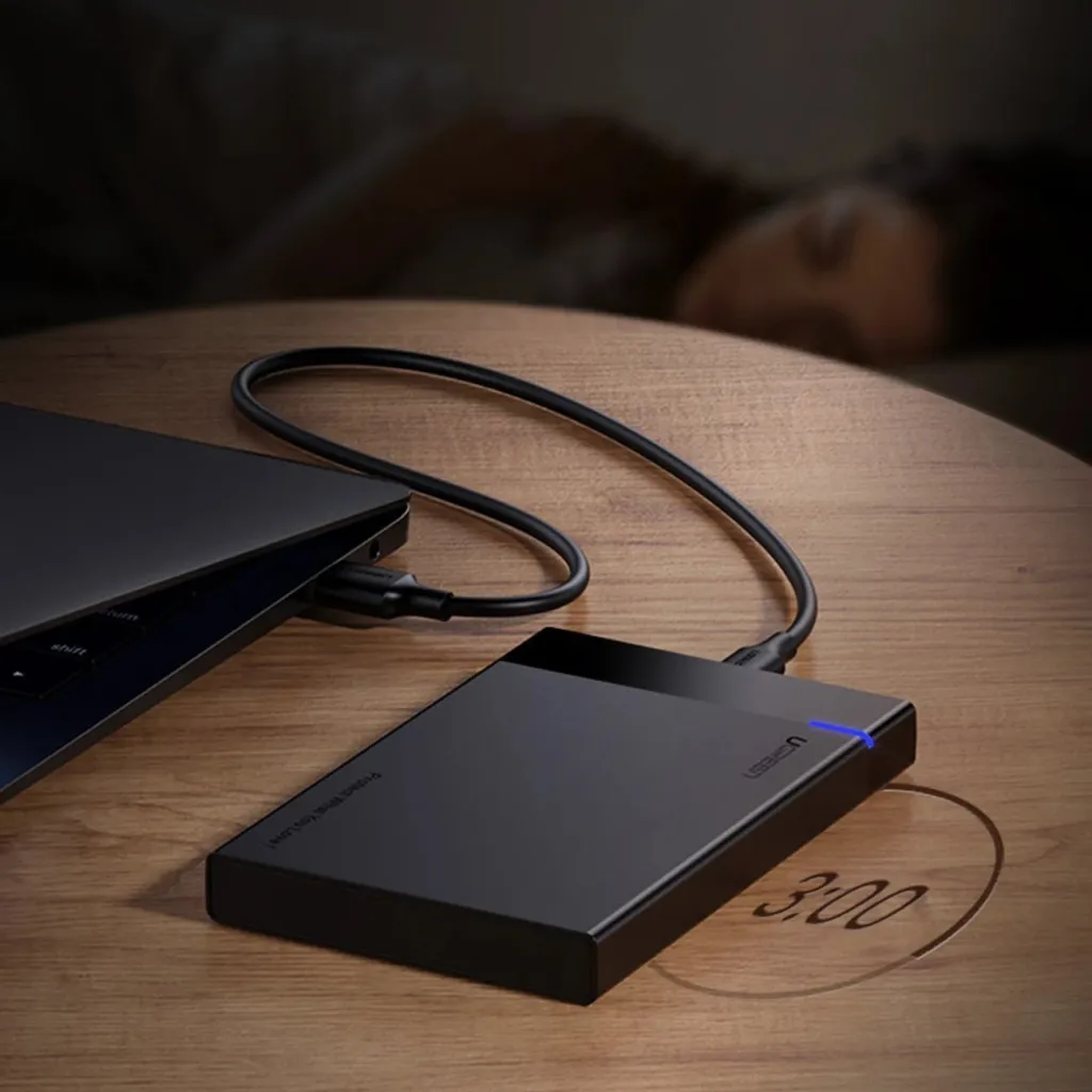 Kasë Ugreen US221 për disk SATA 2.5'' deri 6TB, USB-C 3.0, e zezë - 4