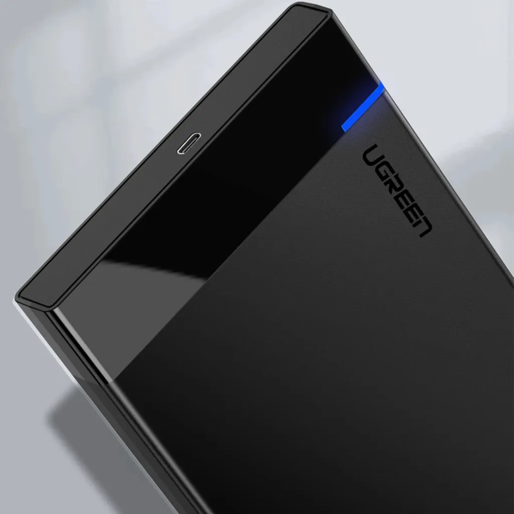 Kasë Ugreen US221 për disk SATA 2.5'' deri 6TB, USB-C 3.0, e zezë - 9