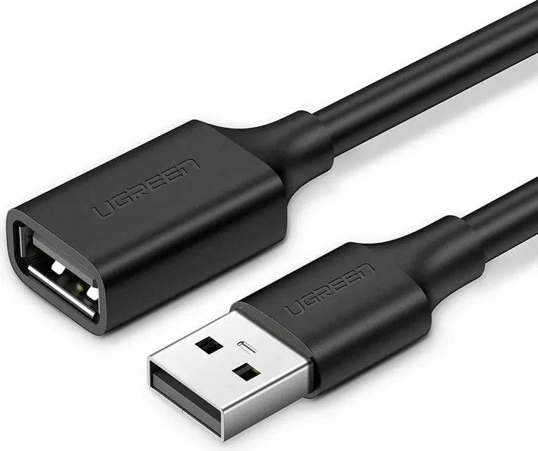 Kabllo zgjatuese USB Ugreen US103, 3m, USB 2.0, E zezë - 1