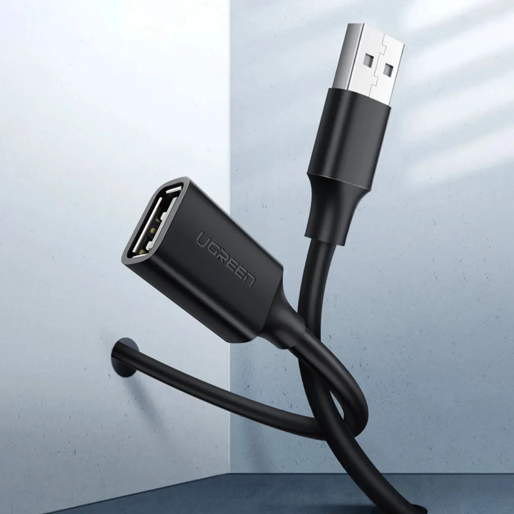 Kabllo zgjatuese USB Ugreen US103, 3m, USB 2.0, E zezë - 2