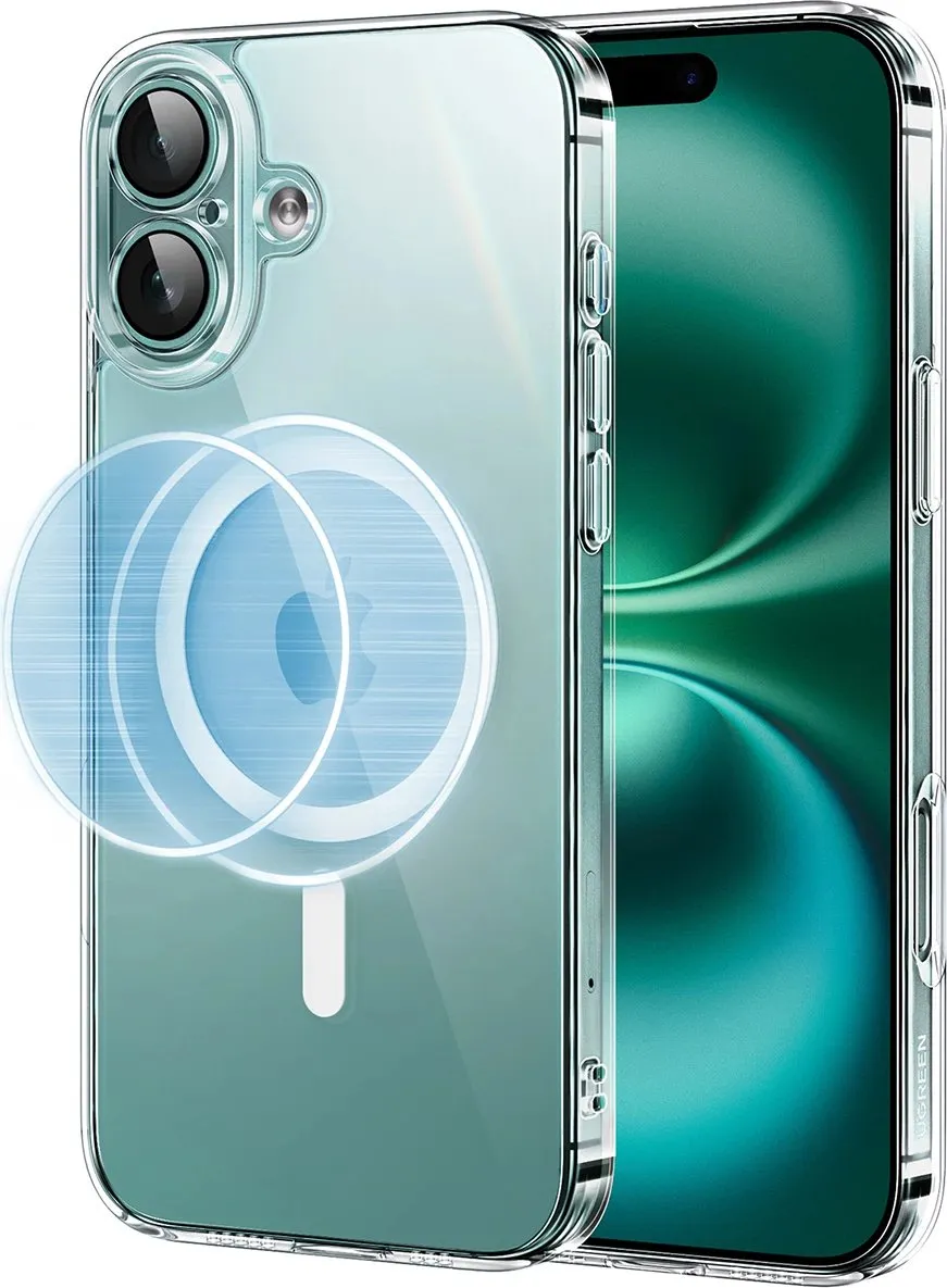 Mbështjellës Ugreen Classy Clear Magnetic për iPhone 16 Pro, MagSafe, Transparent - 1