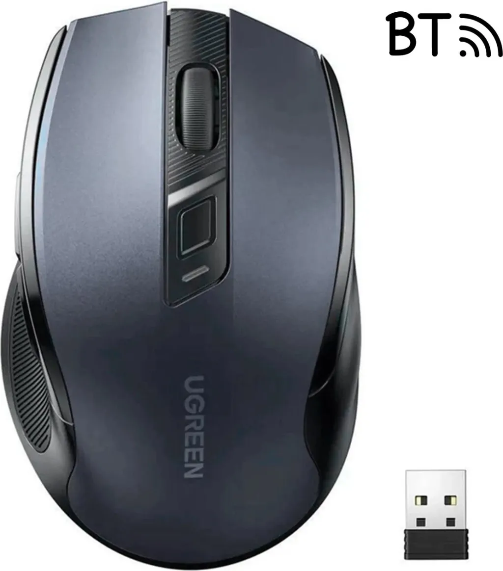 Mouse pa tela UGREEN MU006, 2.4 GHz dhe Bluetooth 5.0, i kuq - 1