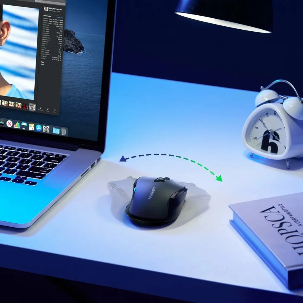 Mouse pa tela UGREEN MU006, 2.4 GHz dhe Bluetooth 5.0, i kuq - 8