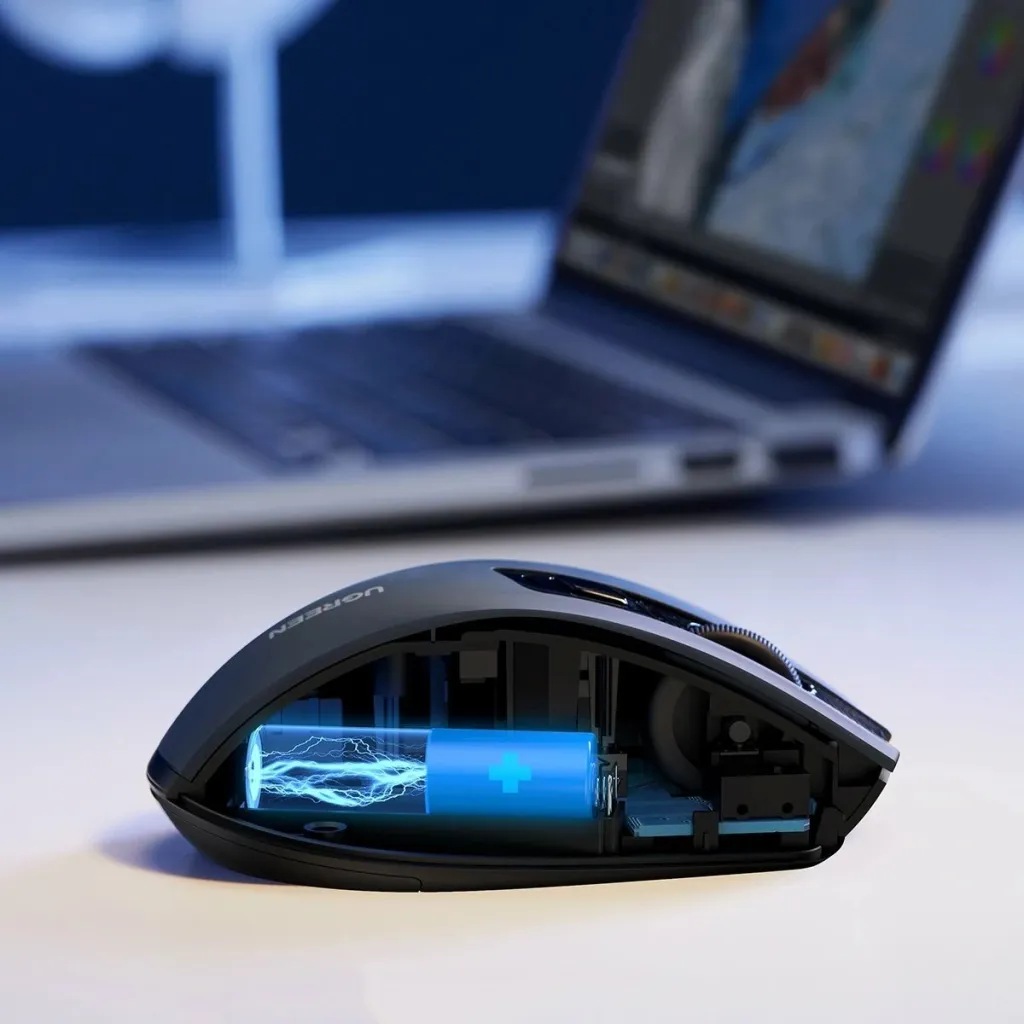 Mouse pa tela UGREEN MU006, 2.4 GHz dhe Bluetooth 5.0, i kuq - 9