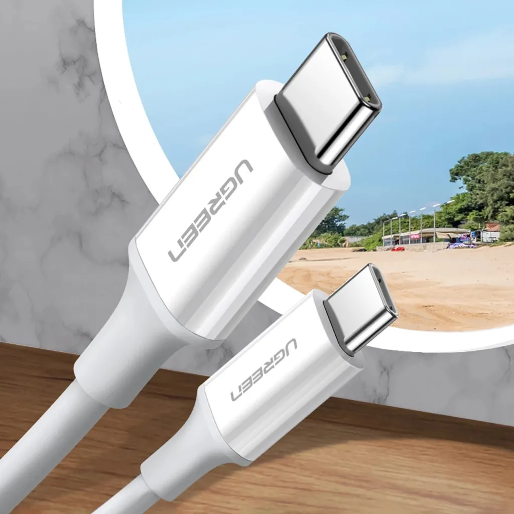 Kabllo USB-C në USB-C Ugreen US264 60517, 0.5m, e bardhë - 2