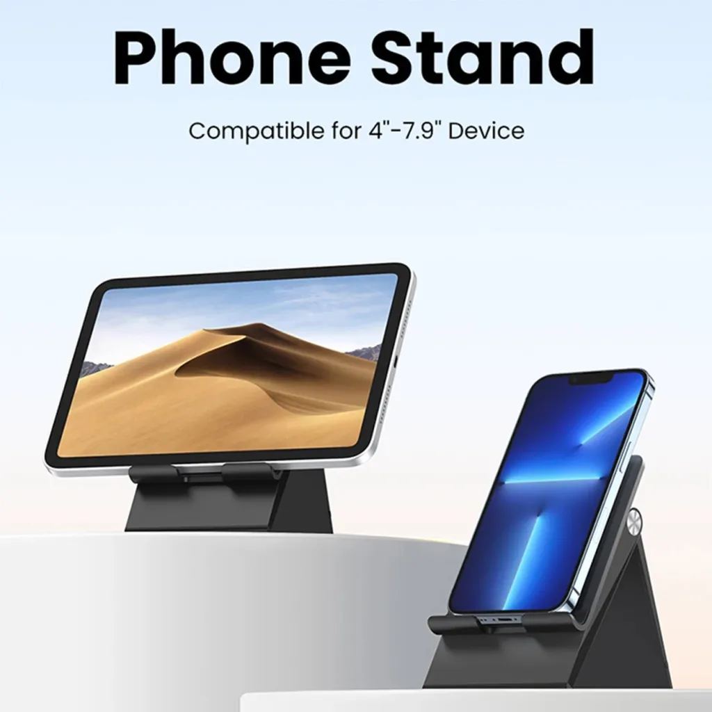Mbajtës telefoni/tableti Ugreen LP247, i rregullueshëm, ABS, i zi - 2